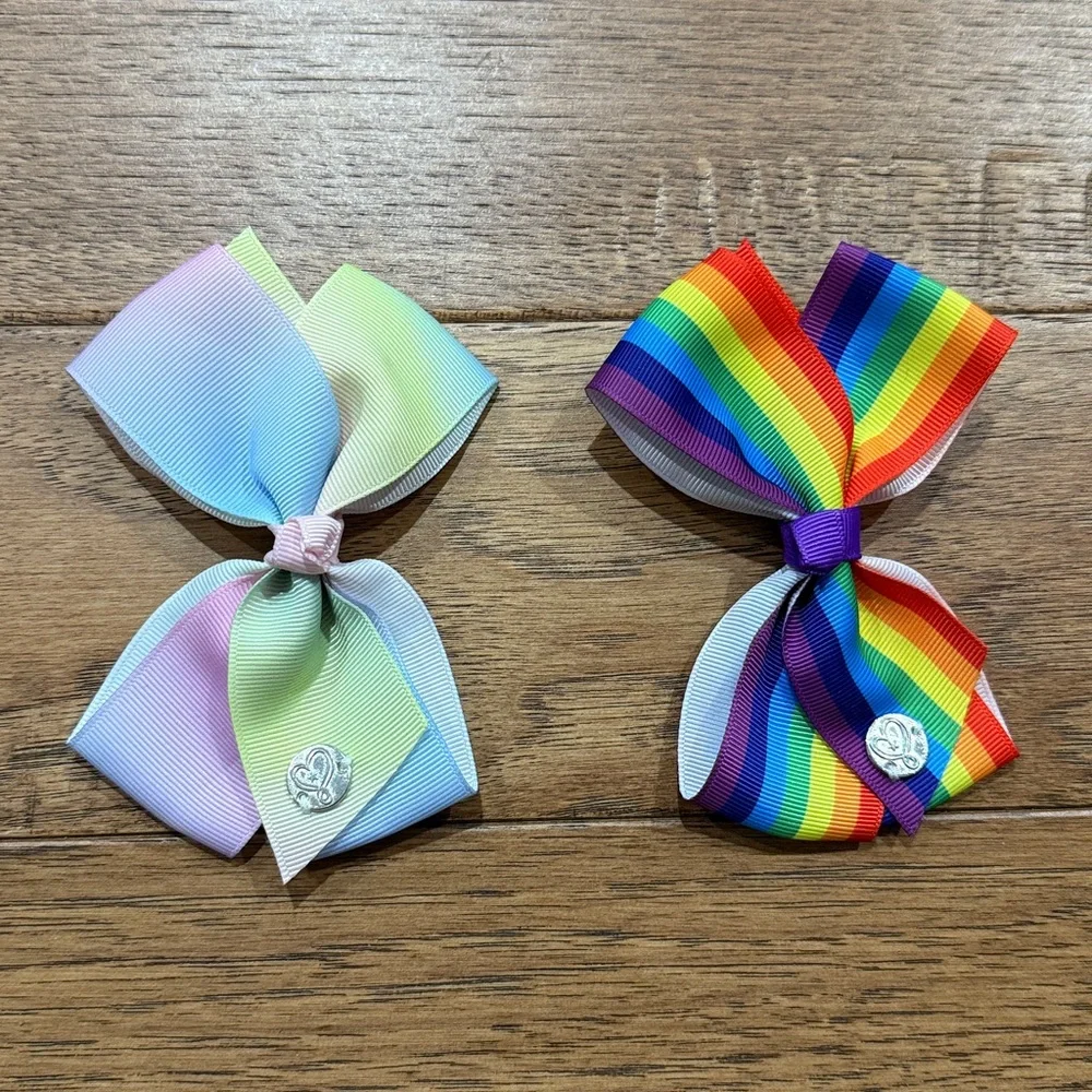 Girls JoJo Siwa Bows - Ombre Bow and Rainbow Bow